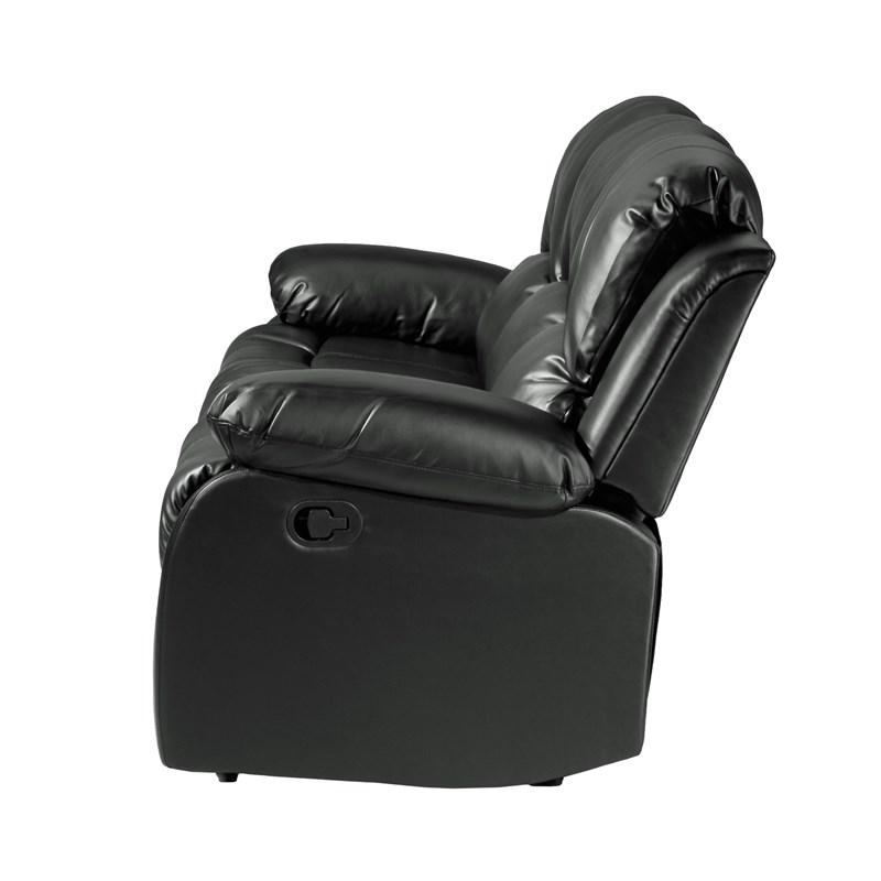 Large Picture of Homelegance Cranley 9700BLK-3 Double Reclining Sofa