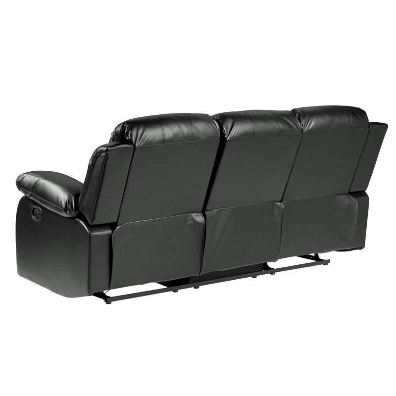 Large Picture of Homelegance Cranley 9700BLK-3 Double Reclining Sofa