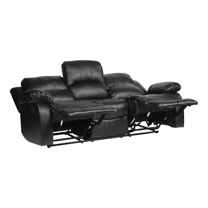 Large Picture of Homelegance Cranley 9700BLK-3 Double Reclining Sofa