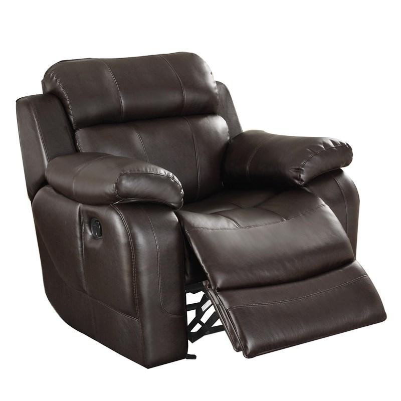 Large Picture of Homelegance Marille 9724BRW-1 Glider Reclining Chair