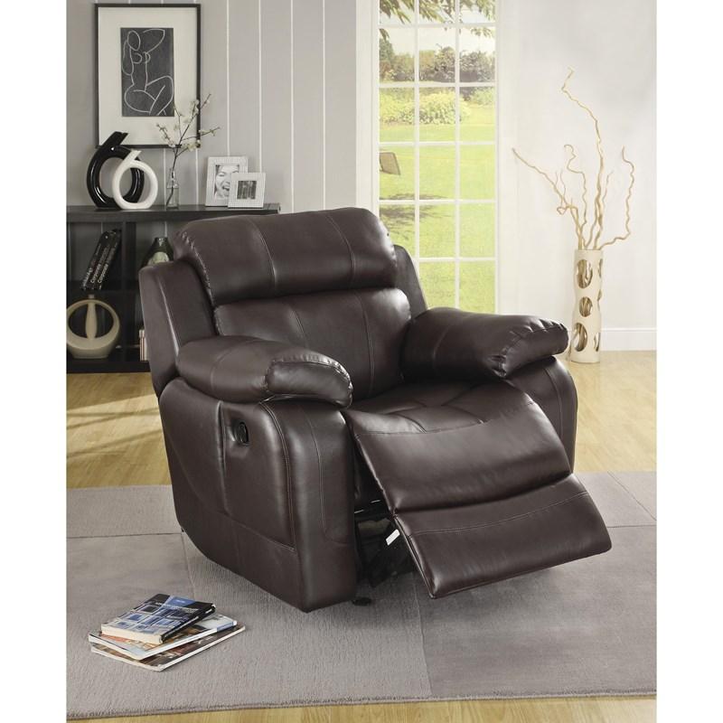 Large Picture of Homelegance Marille 9724BRW-1 Glider Reclining Chair