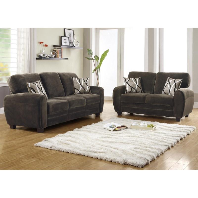 Large Picture of Homelegance Rubin 9734CH-3 Sofa - Chocolate