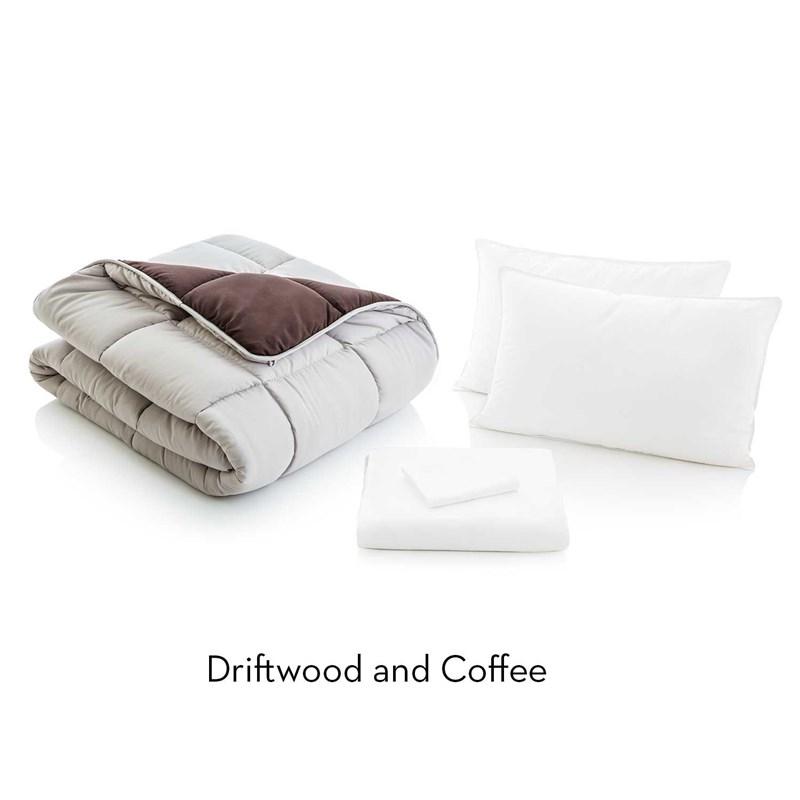 Large Picture of Malouf Bed in a Bag- Driftwood/Coffee (Split California King)