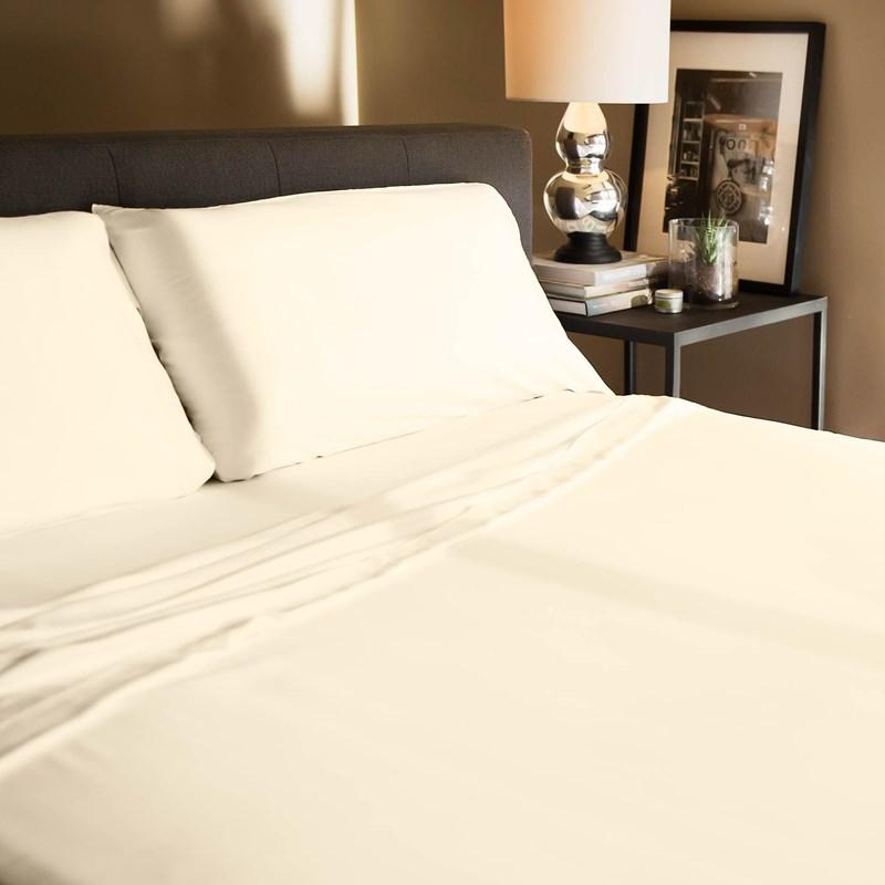Large Picture of Malouf TENCEL Sheet Set - Ivory (King)