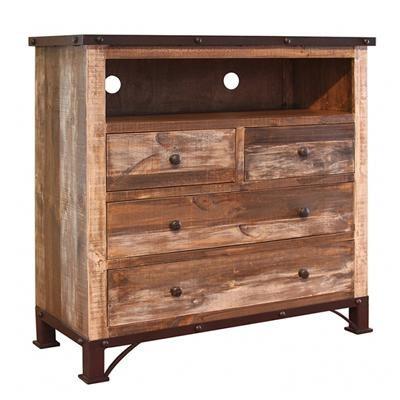 International Furniture Direct Antique IFD966CHEST-TV Media Chest