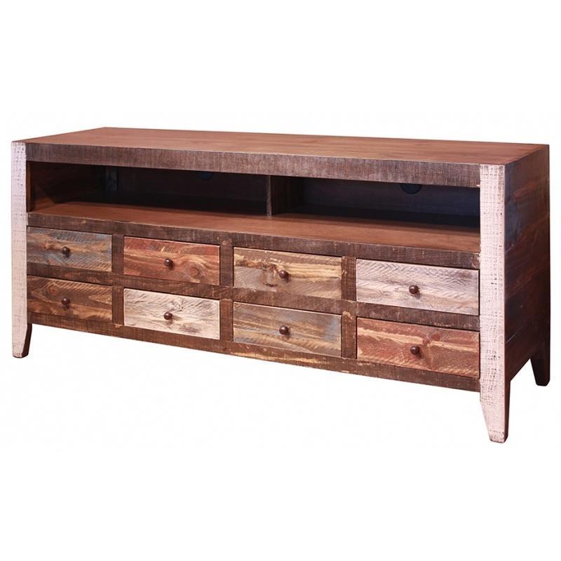 Large Picture of International Furniture Direct 964 Antique Multicolor Entertainment Center
