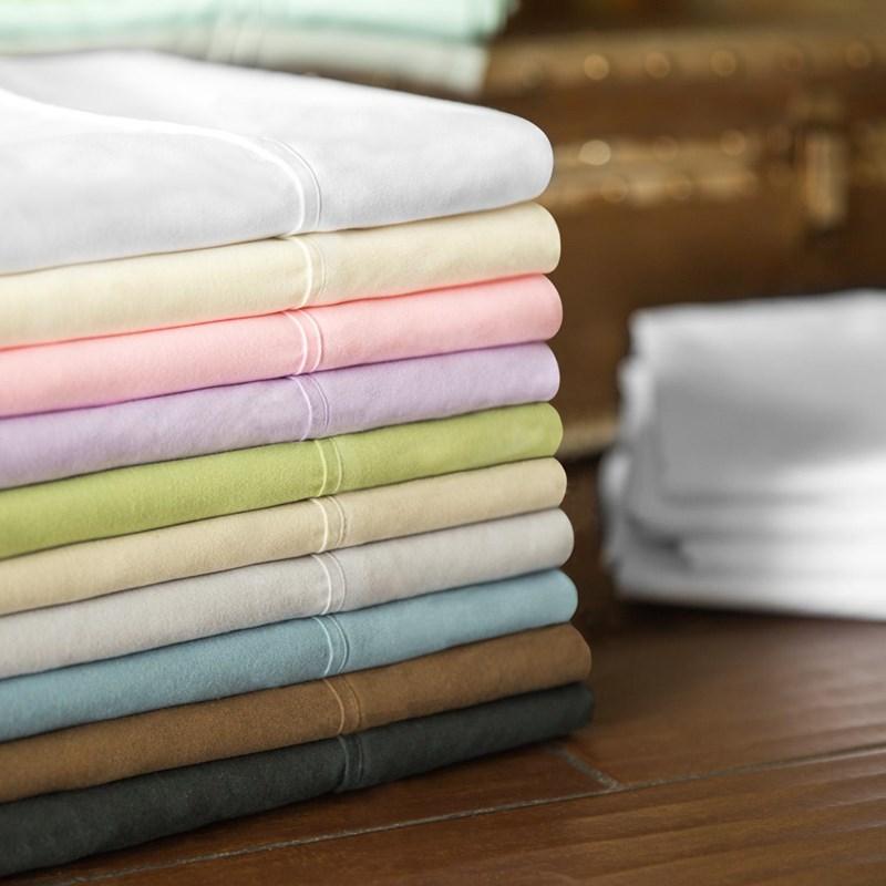 Large Picture of Malouf Brushed Microfiber Bed Sheet- Pacific (Split California King)