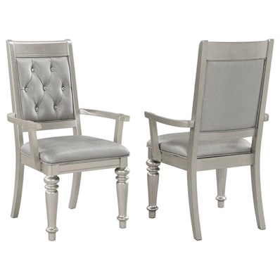 Coaster Furniture Bling Game 106473 Dining Arm Chair - Metallic Platinum (Set of 2)