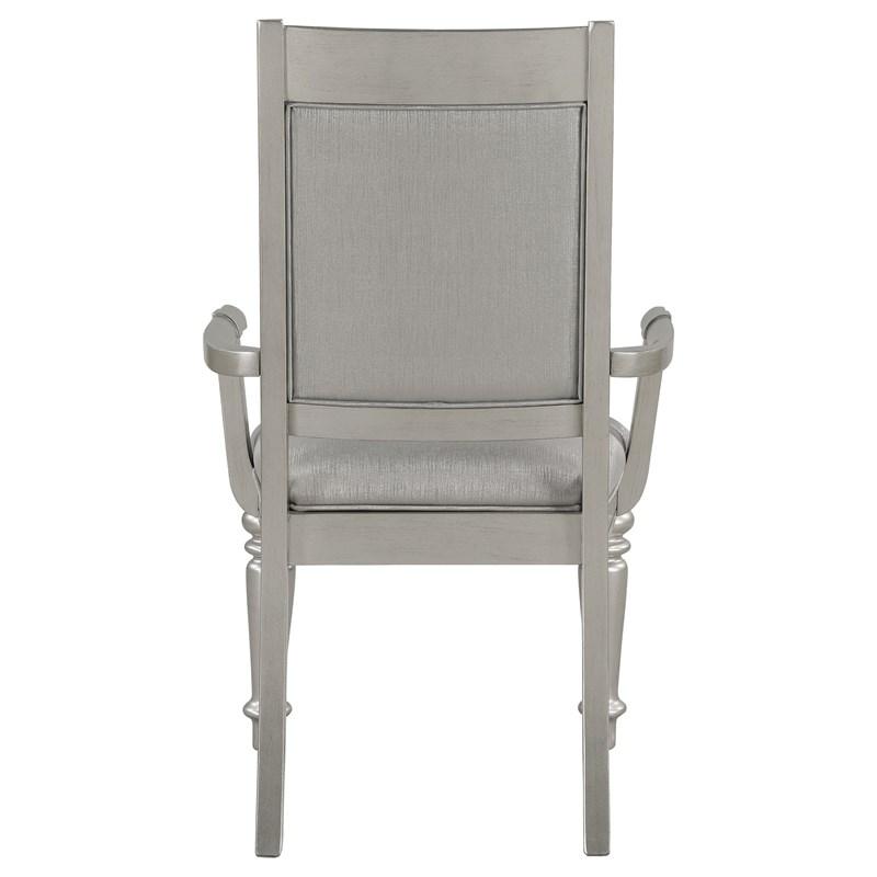 Large Picture of Coaster Furniture Bling Game 106473 Dining Arm Chair - Metallic Platinum (Set of 2)