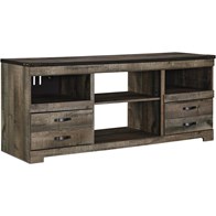 Signature Design by Ashley Trinell W446-68 Large TV Stand with Fireplace Option (TV Stands - Media Consoles and Credenzas)