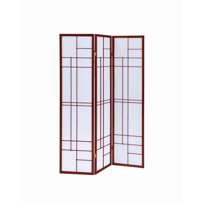 Coaster Furniture Katerina 900110 3-Panel Room Divider Folding Shoji Screen - Cherry