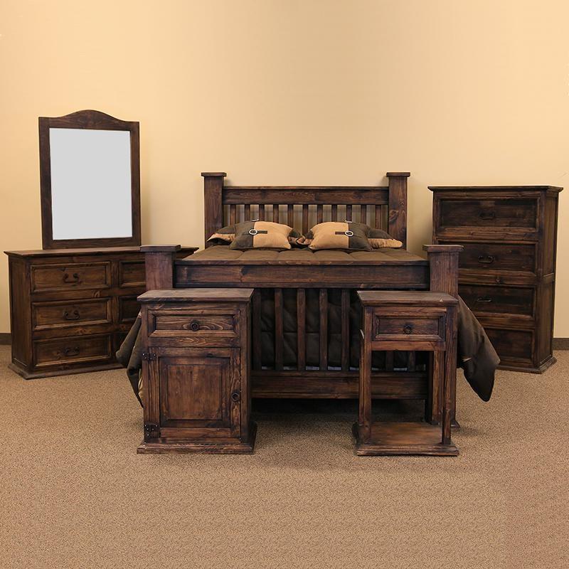 Large Picture of LMT Imports Mission Medio BUR013LMEDIO Left Nightstand