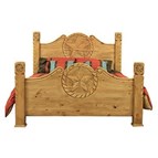 LMT Imports Country Bed W/ Rope and Star King Bed