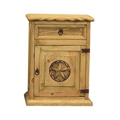LMT Imports Country Bed W/ Rope and Star Right Nightstand