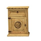 LMT Imports Country Bed W/ Rope and Star Left Nightstand