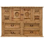 LMT Imports Country Bed W/ Rope and Star Dresser
