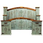 LMT Imports Turquoise Washed Cross King Bed