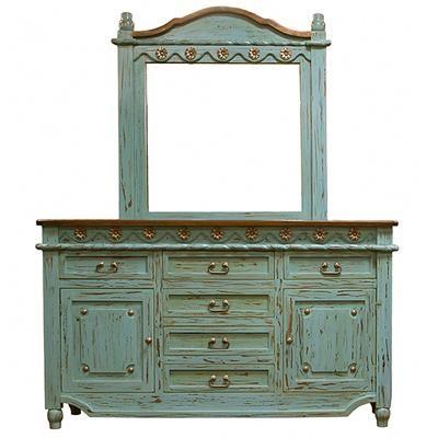 Large Picture of LMT Imports Turquoise Grande Dresser Mirror