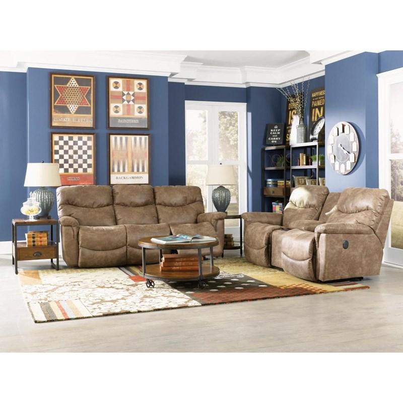 Large Picture of La-Z-Boy James Power La-Z-Time® Loveseat with Middle Console - Silt