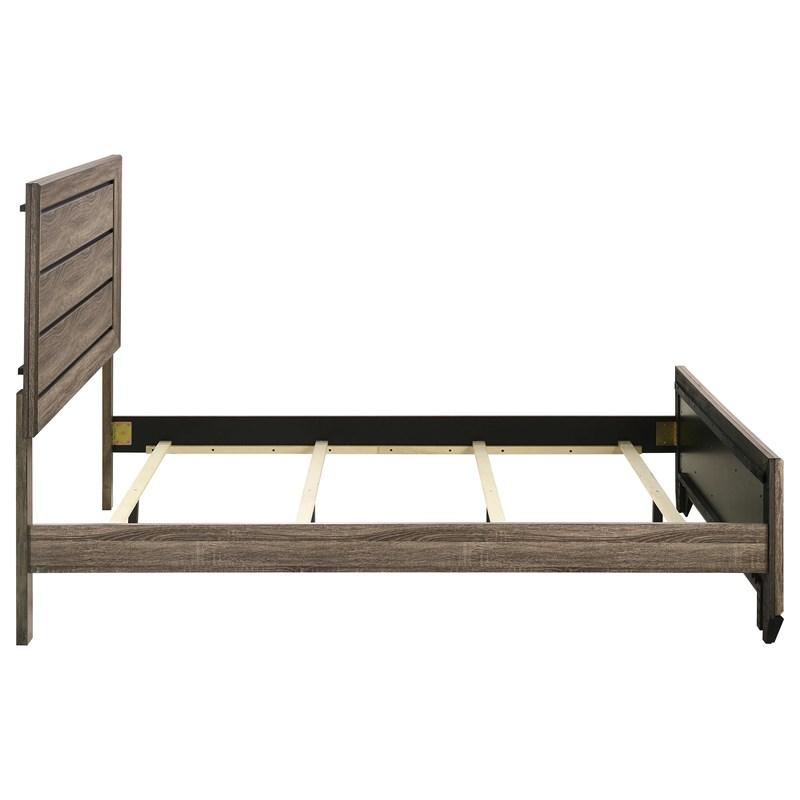 Large Picture of Coaster Furniture Kauffman 204191Q Wood Queen Panel Bed - Washed Taupe