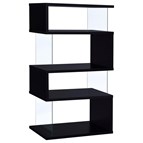 Coaster Furniture Emelle 800340 63-inch 4-shelf Glass Panel Bookshelf - Black