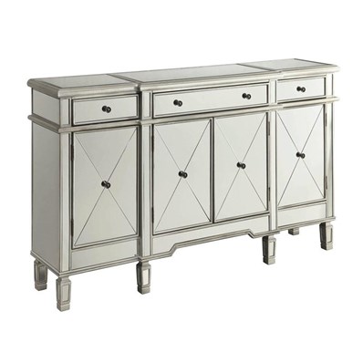 Coaster Furniture Aconitum 102595 4-door Mirrored Storage Accent Cabinet - Silver