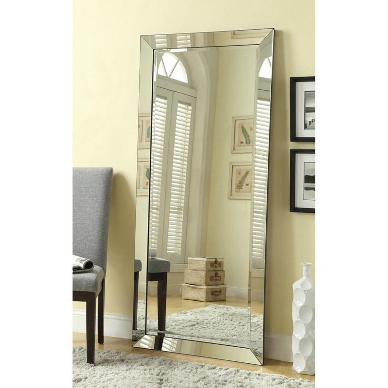 Large Picture of Coaster Furniture Barnett 901813 30 x 70 Inch Full Length Floor or Wall Mirror - Silver
