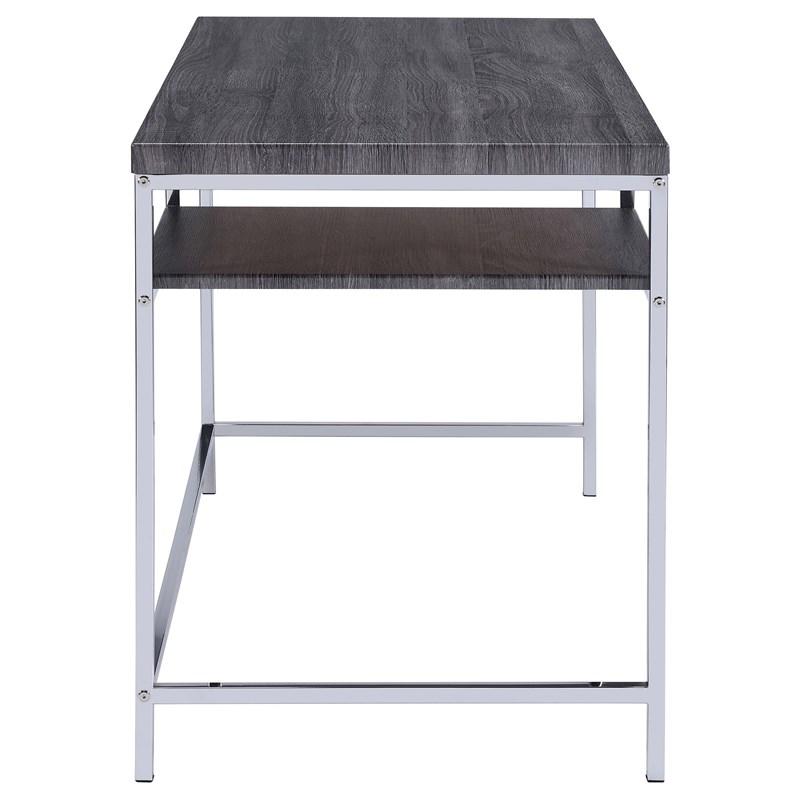 Large Picture of Coaster Furniture Kravitz 801271 47-inch 1-shelf Writing Desk - Weathered Grey