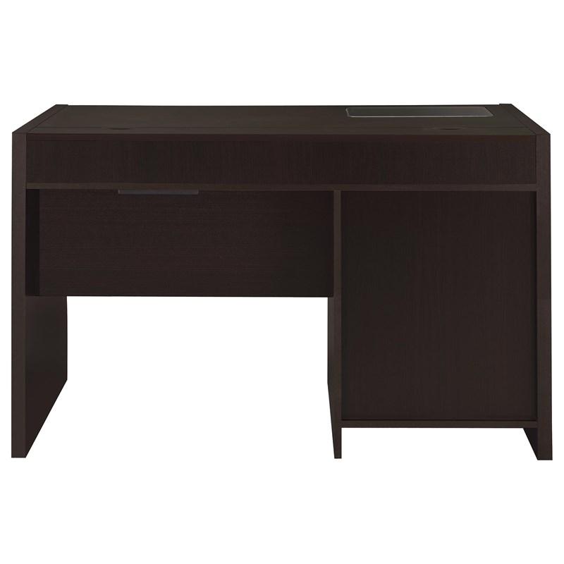 Large Picture of Coaster Furniture Halston 800702 47-inch 2-Drawer Office Desk with Cabinet - Cappuccino