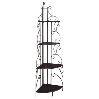 Coaster Furniture Poppy 910038 74-inch 4-shelf Corner Bookshelf - Copper and Cappuccino