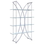 Coaster Furniture Larson 910050 73-inch 4-shelf Glass Bookshelf - Chrome