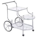Coaster Furniture Sarandon 910076 3-tier Glass Shelf Metal Bar Cart - Chrome