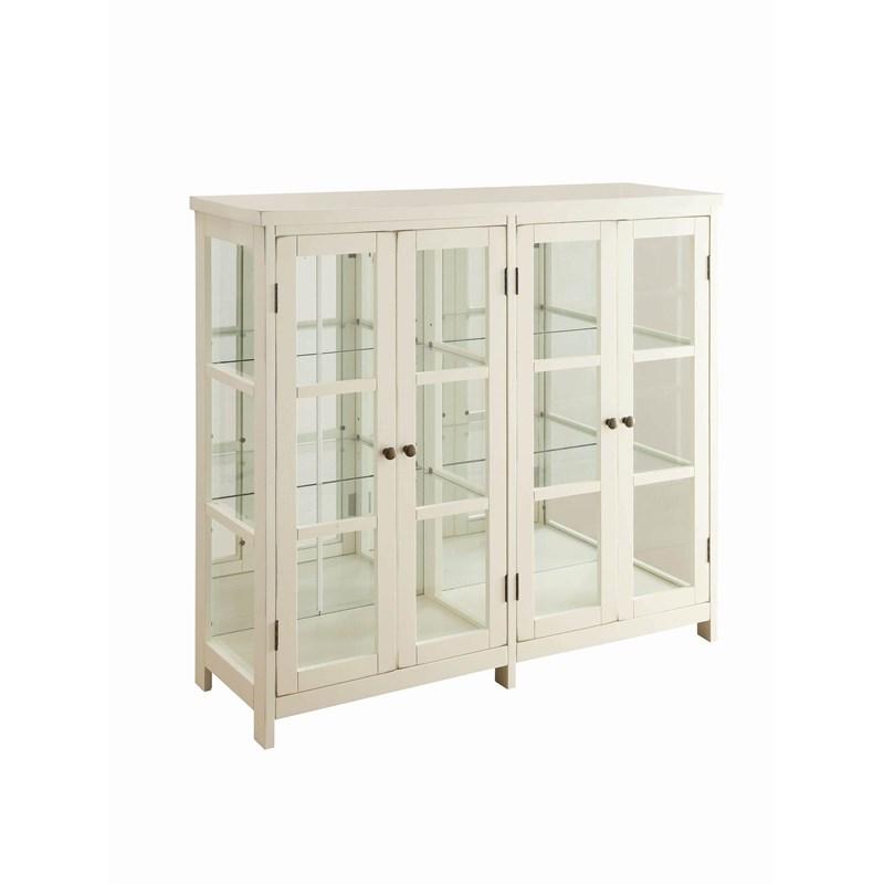 Large Picture of Coaster Furniture Sable 950306 4-door Wood Accent Storage Display Cabinet - Off White
