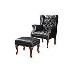 Coaster Furniture Roberts 900262 Upholstered Wingback Chair and Ottoman Set - Black