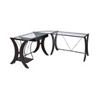 Coaster Furniture Monterey 800446 67-inch Glass Top L-Shape Computer Desk - Cappuccino