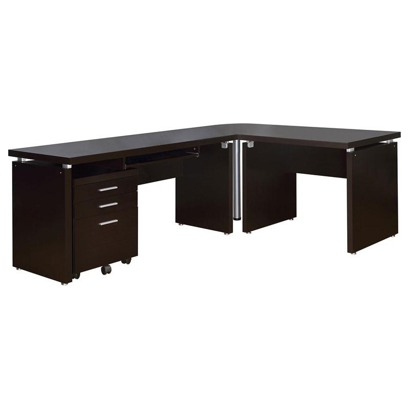 Large Picture of Coaster Furniture Skylar 800894 3-Drawer Home Office Mobile File Cabinet - Cappuccino