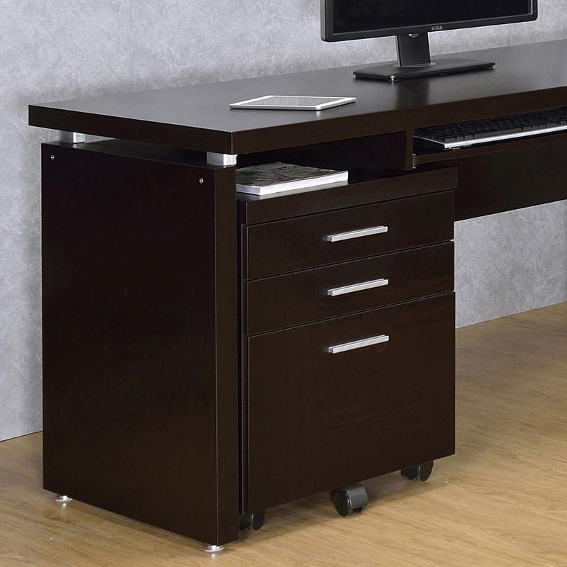 Large Picture of Coaster Furniture Skylar 800894 3-Drawer Home Office Mobile File Cabinet - Cappuccino