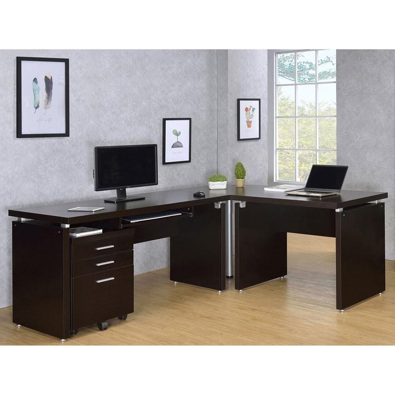Large Picture of Coaster Furniture Skylar 800894 3-Drawer Home Office Mobile File Cabinet - Cappuccino