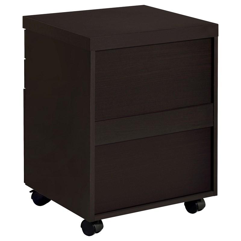 Large Picture of Coaster Furniture Skylar 800894 3-Drawer Home Office Mobile File Cabinet - Cappuccino