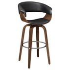 Coaster Furniture Zion 100205 Upholstered Swivel Bar Stool - Walnut and Black