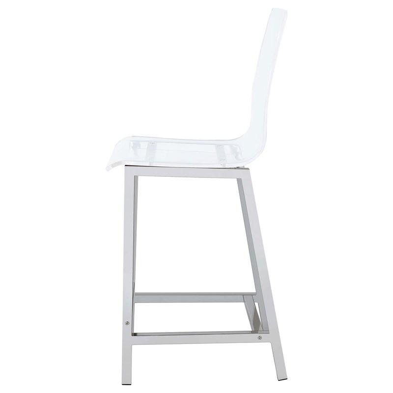 Large Picture of Coaster Furniture Juelia 100265 Clear Acrylic Counter Chair - Chrome