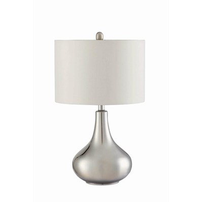 Coaster Furniture Junko 901525 24-inch Drum Shade Urn Bedside Table Lamp - Chrome