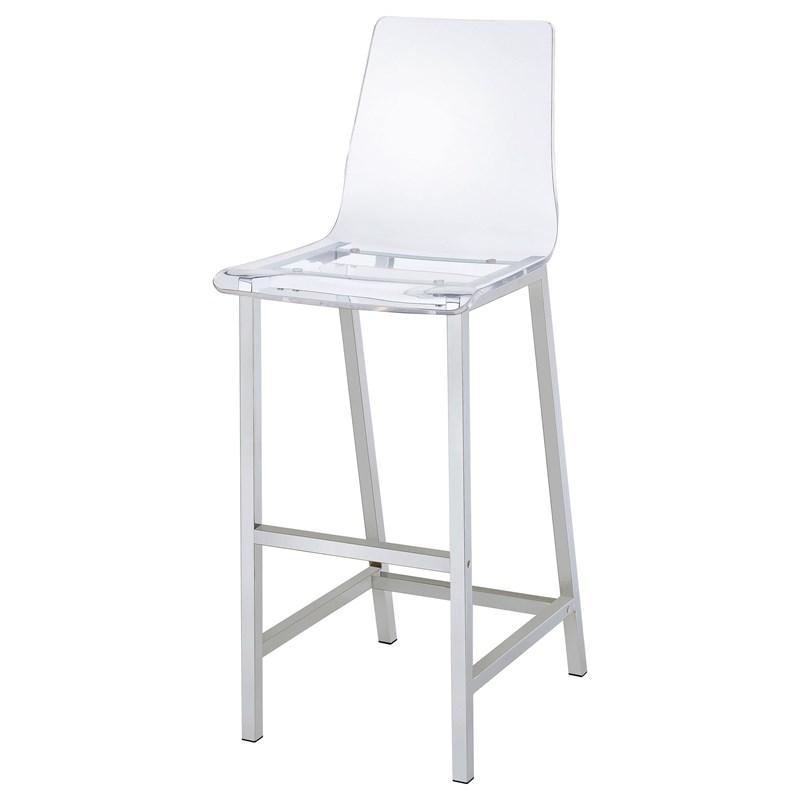 Large Picture of Coaster Furniture Juelia 100295 Clear Acrylic Bar Chair - Chrome