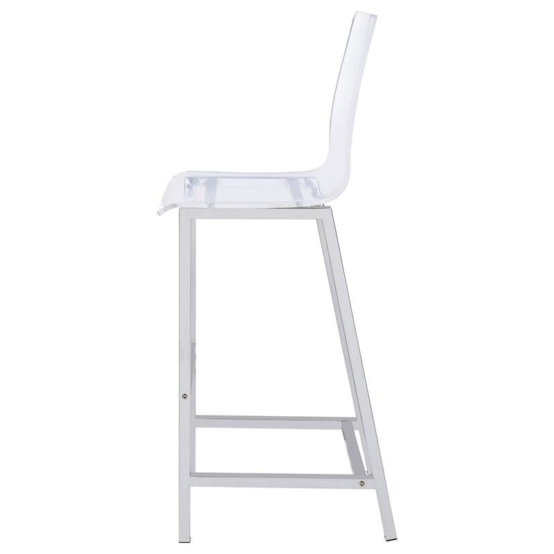 Large Picture of Coaster Furniture Juelia 100295 Clear Acrylic Bar Chair - Chrome