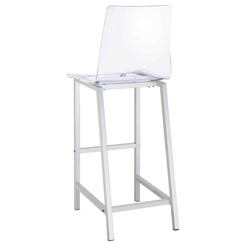 Large Picture of Coaster Furniture Juelia 100295 Clear Acrylic Bar Chair - Chrome