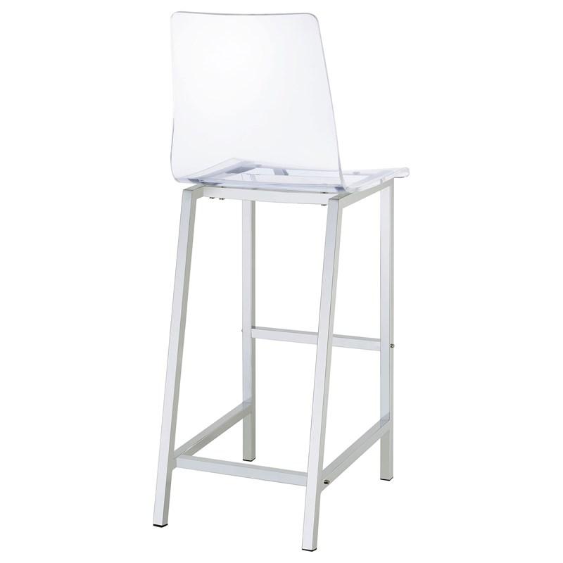Large Picture of Coaster Furniture Juelia 100295 Clear Acrylic Bar Chair - Chrome