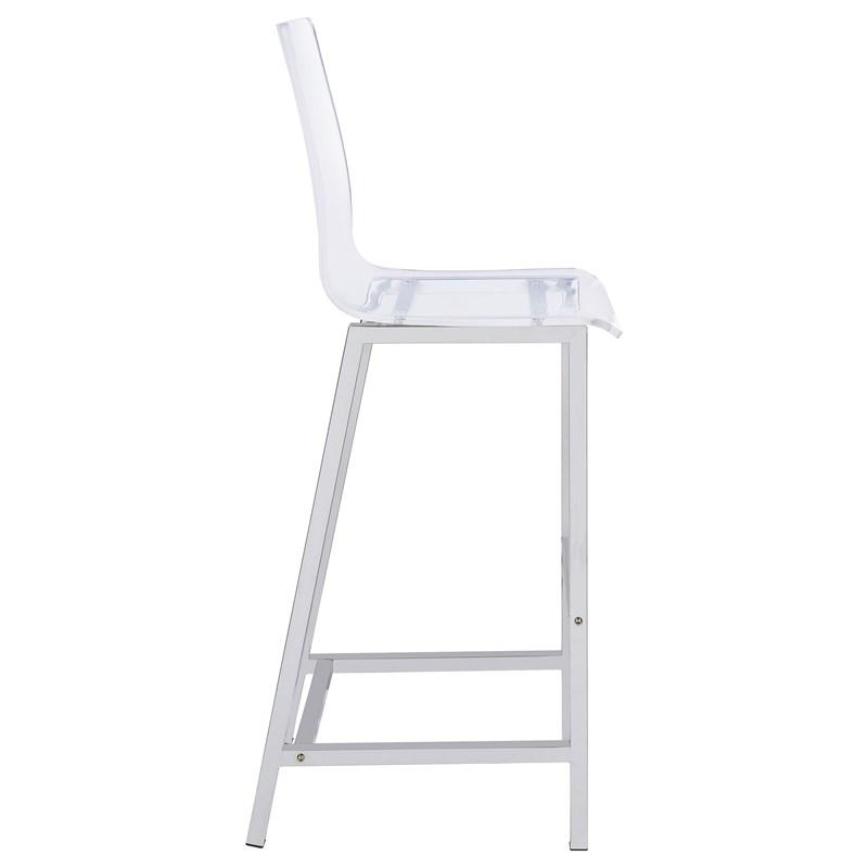 Large Picture of Coaster Furniture Juelia 100295 Clear Acrylic Bar Chair - Chrome