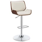 Coaster Furniture Folsom 130503 Upholstered Adjustable Bar Stool - Ecru and Chrome