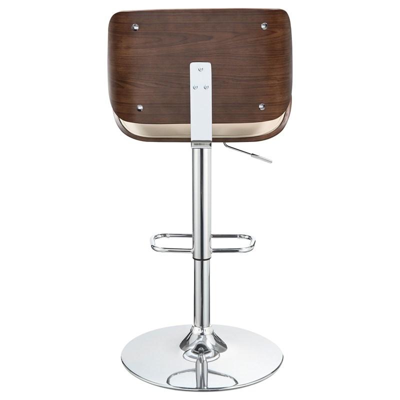Large Picture of Coaster Furniture Folsom 130503 Upholstered Adjustable Bar Stool - Ecru and Chrome