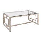 Coaster Furniture Merced 703738 Rectangular Glass Top Coffee Table - Nickel